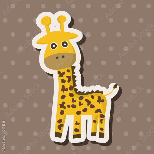 animal giraffe cartoon theme elements