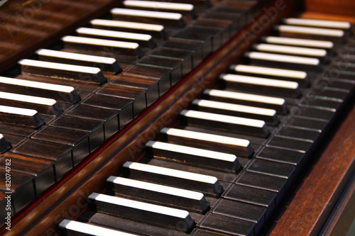 Old harpsichord keys photo