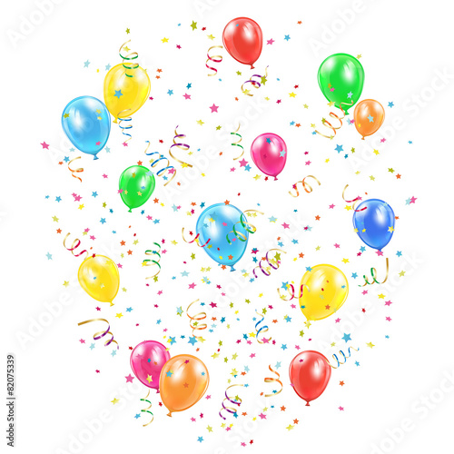 Holiday balloons and tinsel