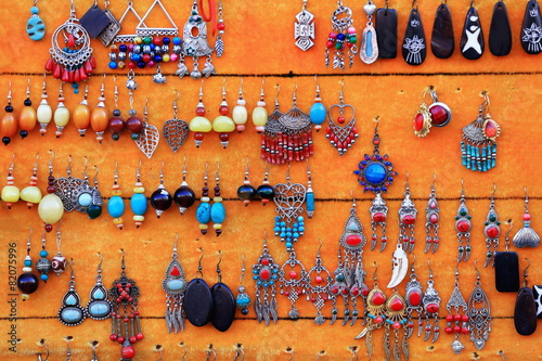Artisanal earrings. Lhasa-Tibet. 1351 photo