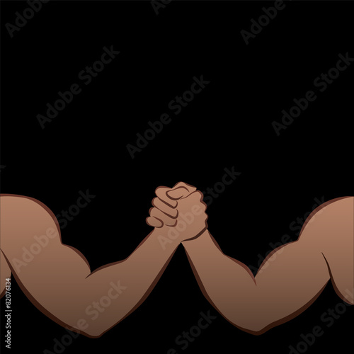 Arm Wrestling Muscle Power Strong Black Men