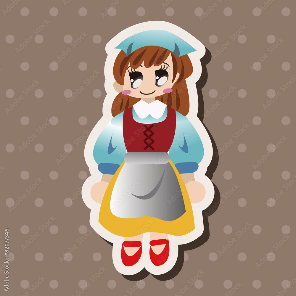 Medieval character cartoon theme elements
