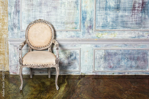 Luxury chair near  wall