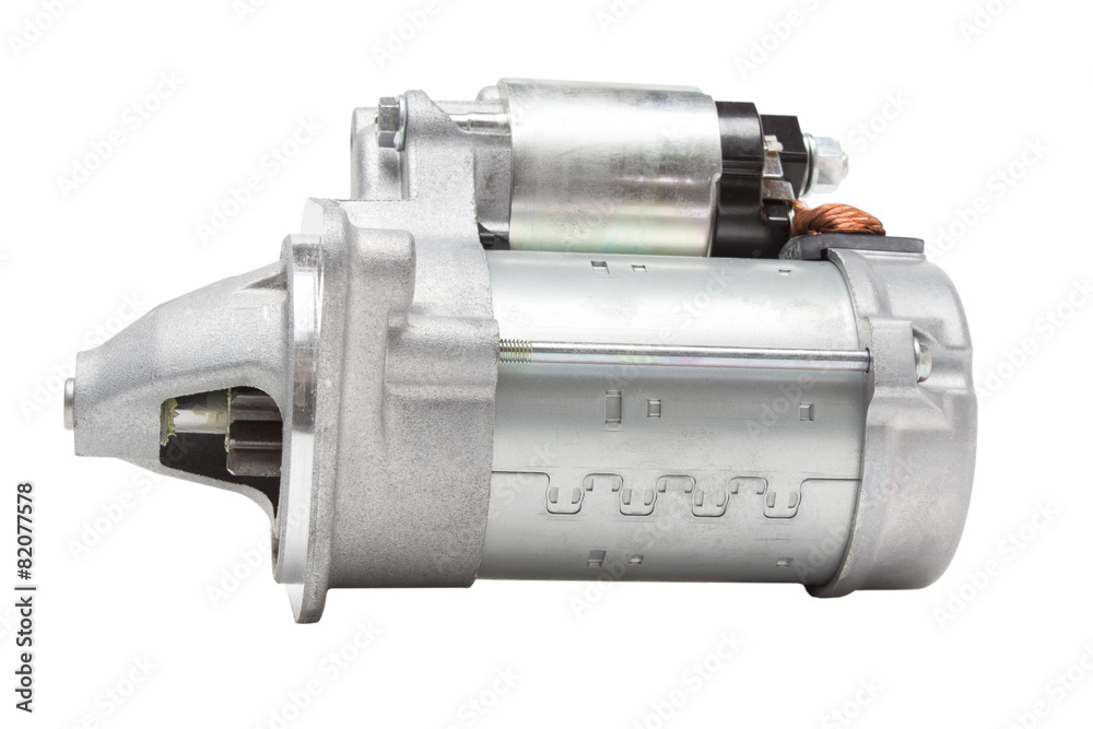 starter motor car on a white background starter motor car on a white background