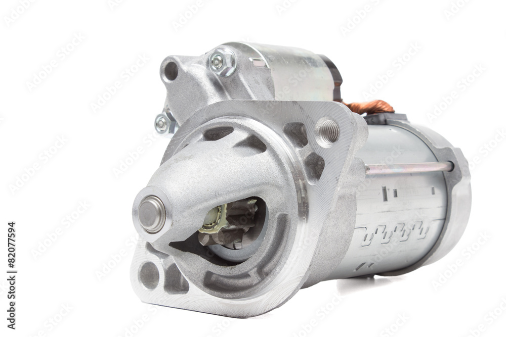 starter motor car on a white background starter motor car on a white background