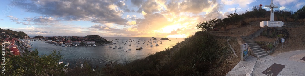 Saint-Barthélemy, St Barth, Gustavia, panoramica, caraibi porto