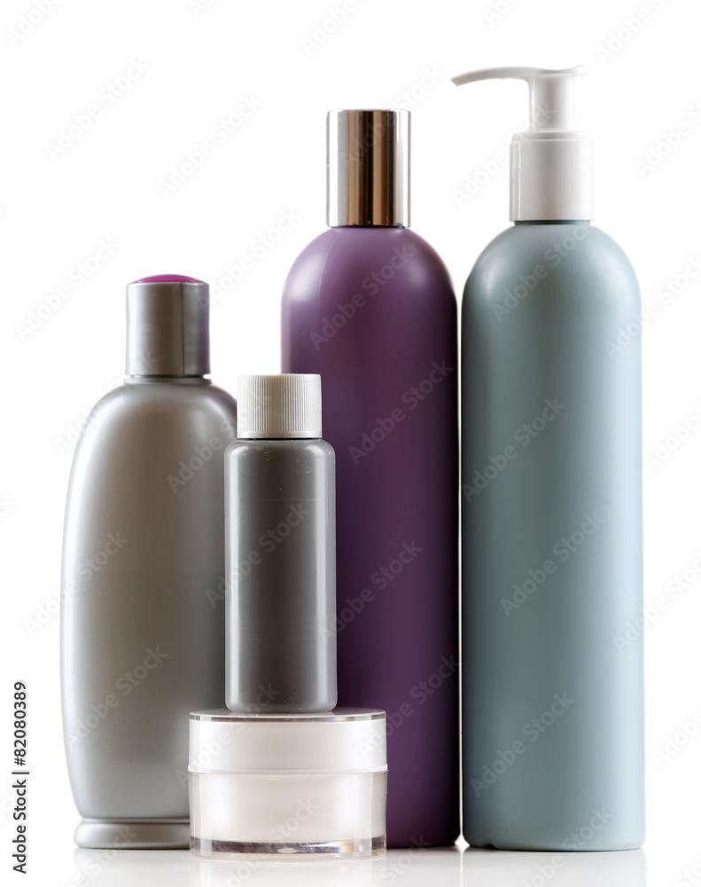 Cosmetic bottles isolated on white background Cosmetic bottles isolated on white background