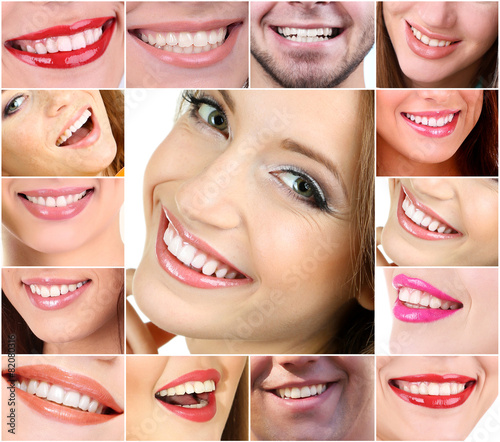 People smiles collage