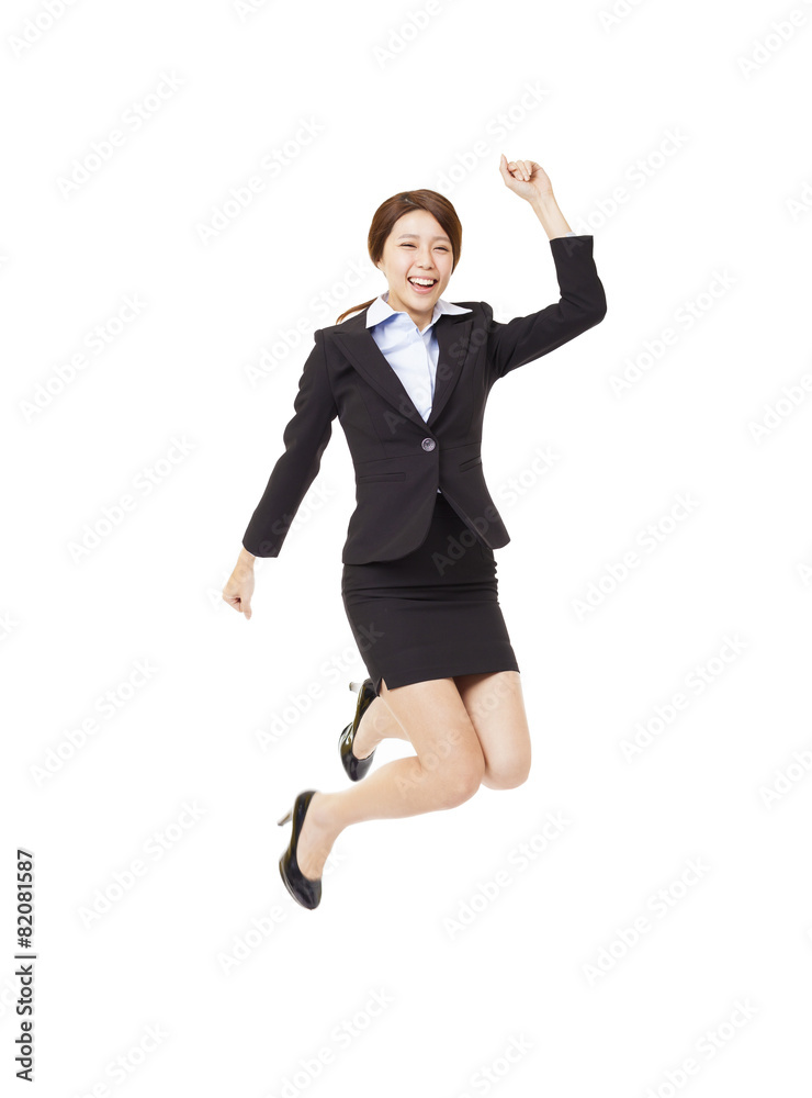 young business woman jumping