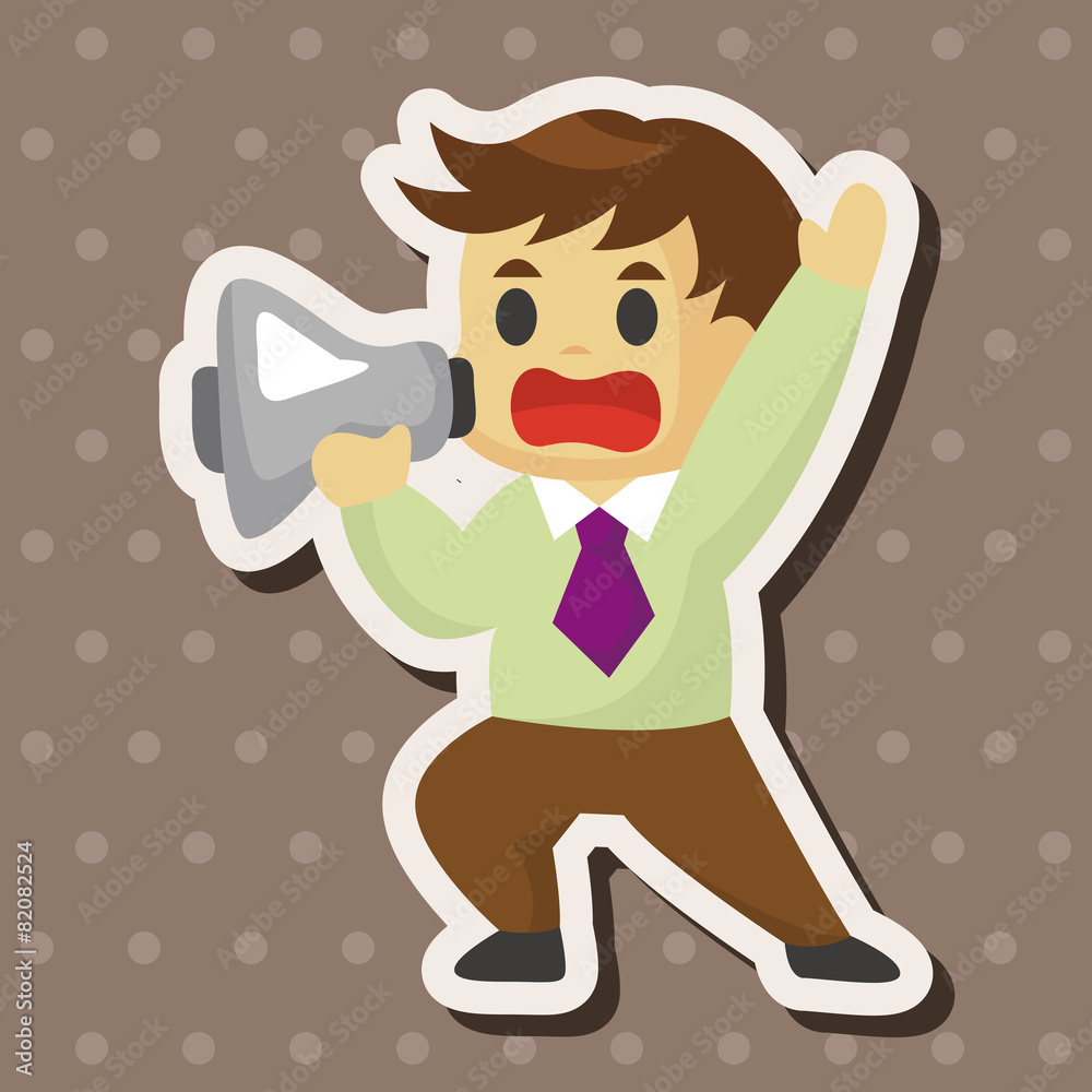 Fototapeta premium businessman deliver the speech theme elements