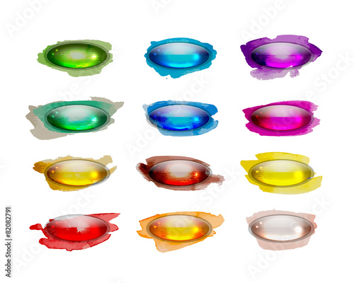 Set of glossy button icons for your design