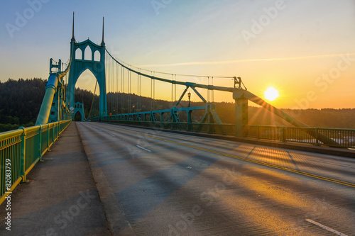 St. John's Bridge in Portland Oregon, USA photo