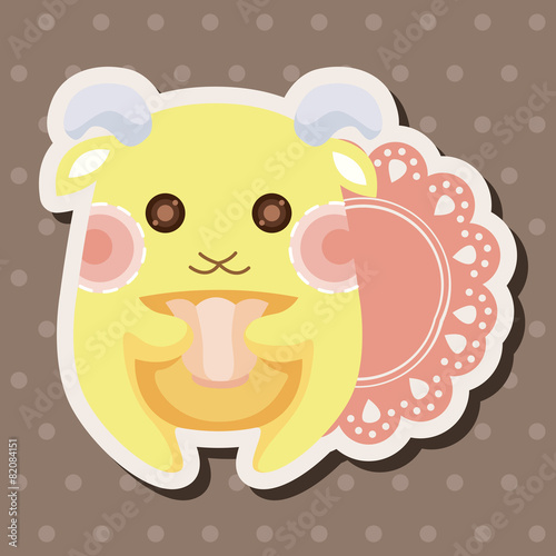 animal goat having afternoon tea theme elements