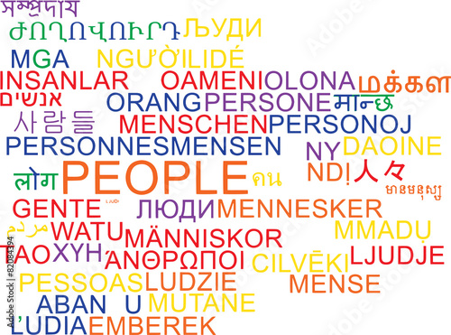People multilanguage wordcloud background concept