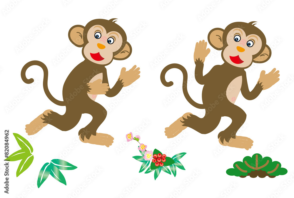 サルのイラスト２０１6申年の干支の猿の年賀状素材 Stock Illustration Adobe Stock