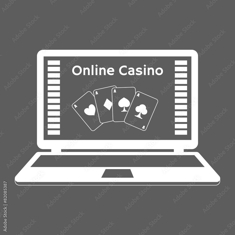 Online casino. playing cards on a laptop monitor. Online casino. playing cards on a laptop monitor.