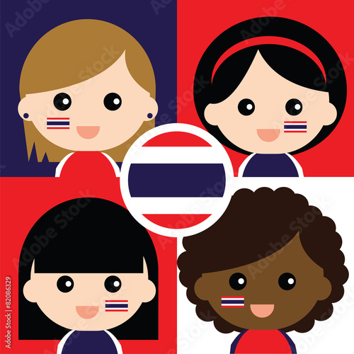 Group of happy Thailand's supporters