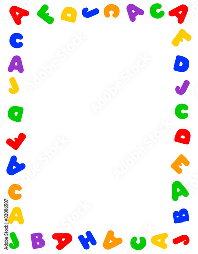 Colorful alphabet frame
