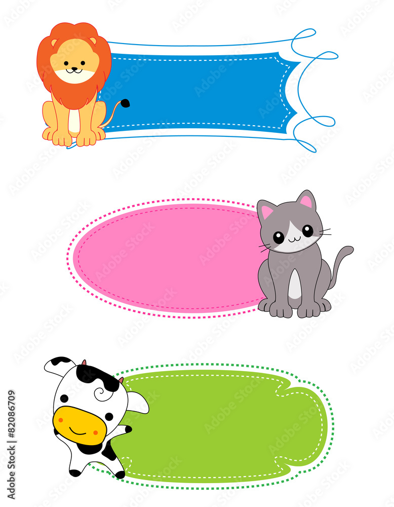 Obraz premium Printable kids name tags