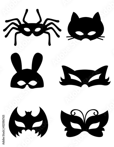 Printable animal mask silhouettes