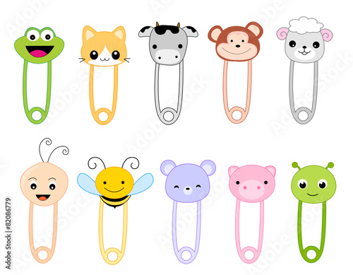 Cute animal safety pins