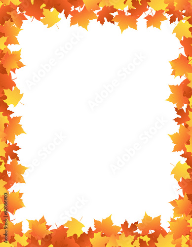 Autumn leaves frame