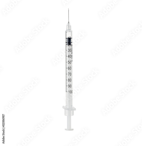 Medical syringe isolated photo