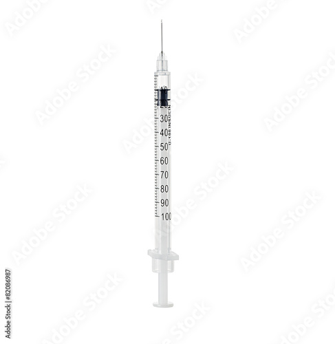 Medical syringe isolated