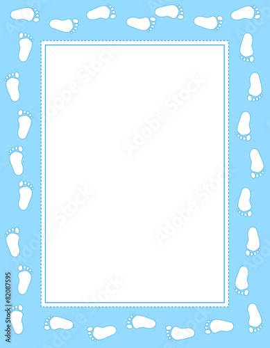 Baby footprint frame blue