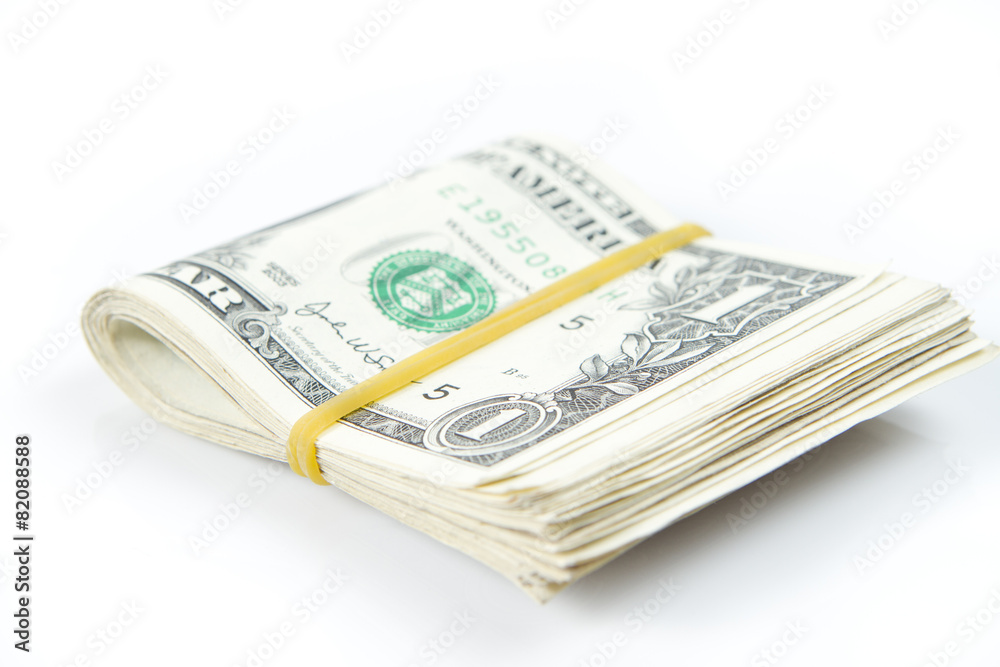 Folded of dollar bills Folded of dollar bills