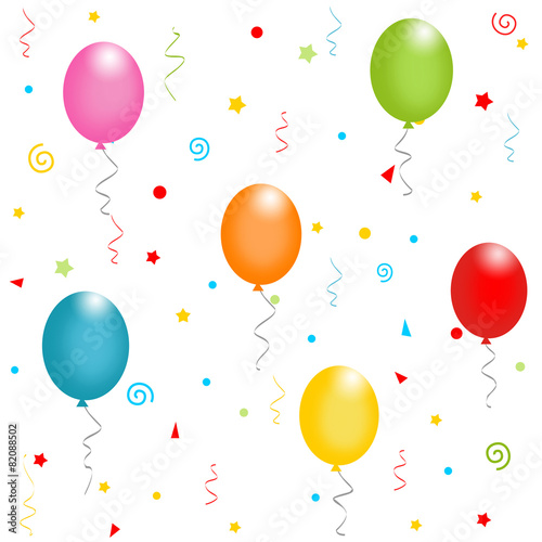 Party balloons seamless pattern