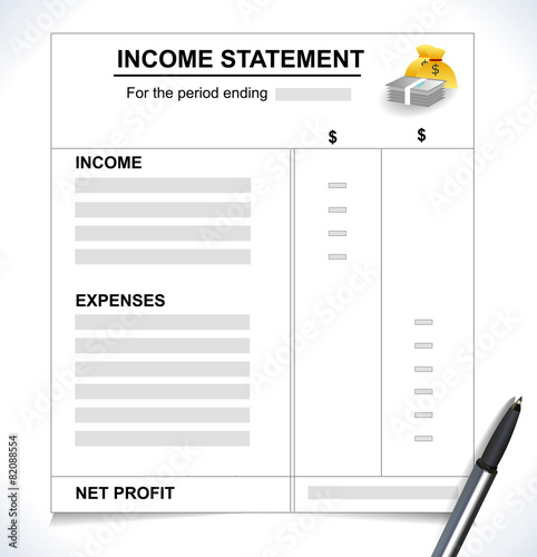 vector of Income Statement, interest, revenue, tax
