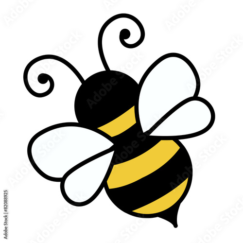 Billede på lærred Bee isolated on white