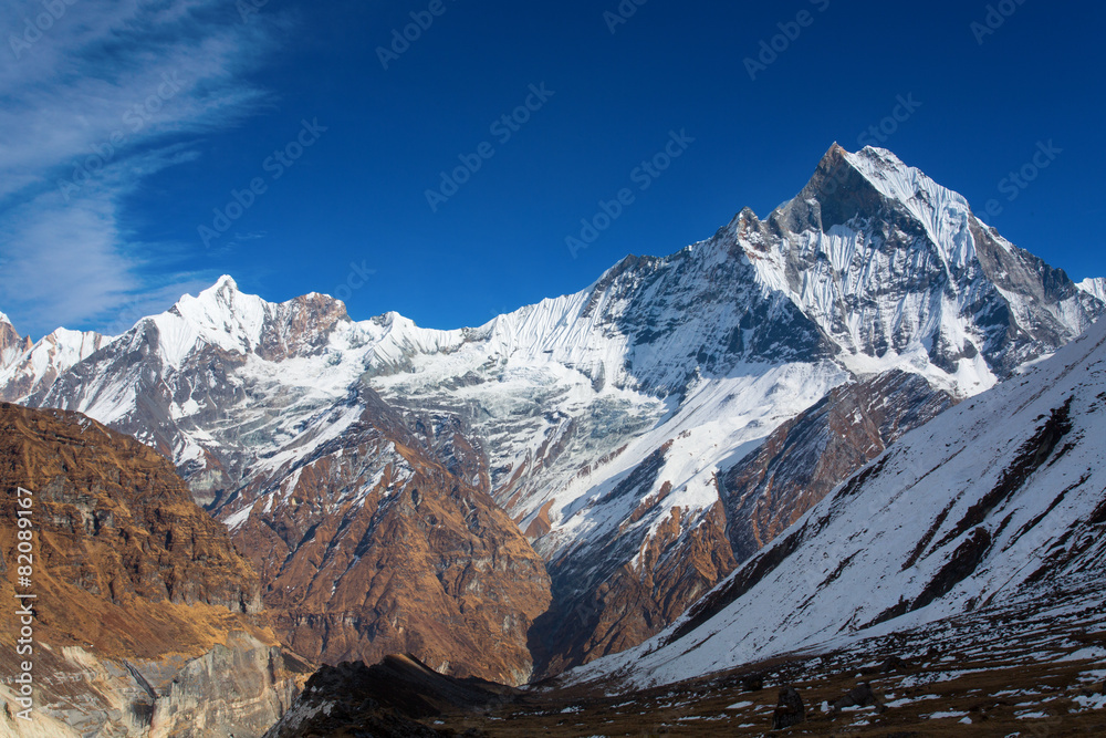 Fototapeta premium Machhapuchchhre mountain - Fish Tail in English is a mountain in