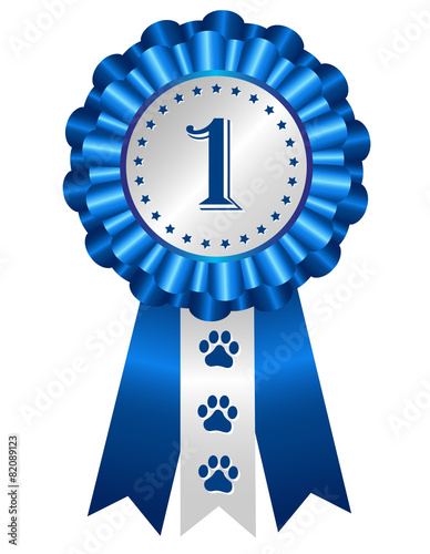 Dog award ribbon rosette