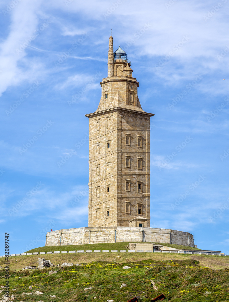 Hercules tower , La Coruna, Galicia, Spain - obrazy, fototapety, plakaty 