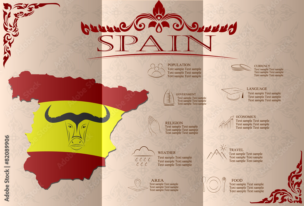 Spain  infographics, statistical data, sights. Vector