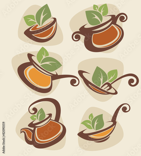 vector collection of cooking equipment and eco food symbols