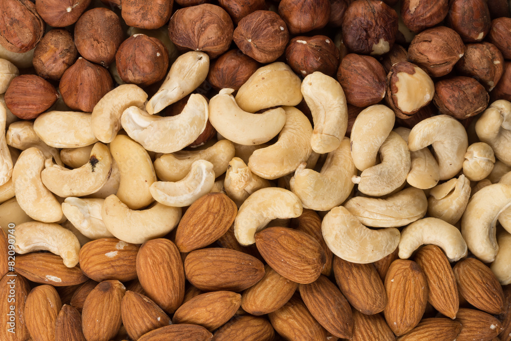 mixed nuts background above closeup mixed nuts background above closeup