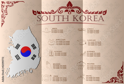 South Korea infographics, statistical data, sights. Vector