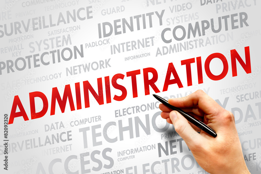ADMINISTRATION word cloud, security concept ADMINISTRATION word cloud, security concept