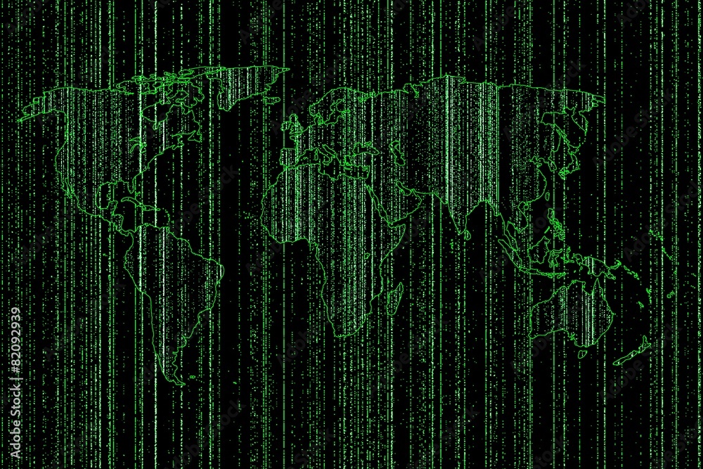 world map green digital