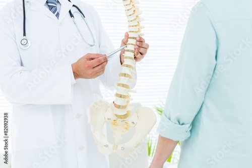 Doctor pointing anatomical spine photo