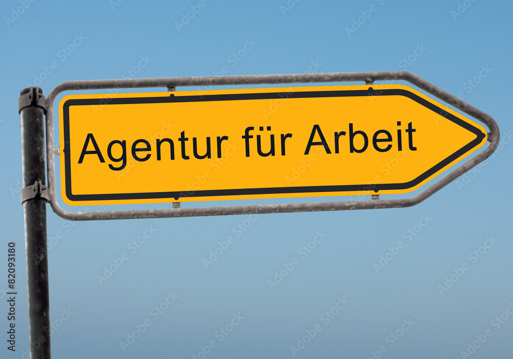 Strassenschild 38 - Agentur für Arbeit