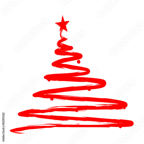 Painted christmas tree illustration