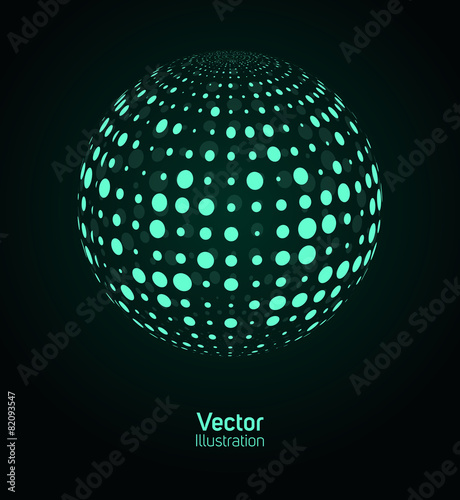 Green digital ball.