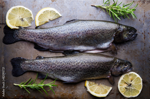 Ttrout on metal table