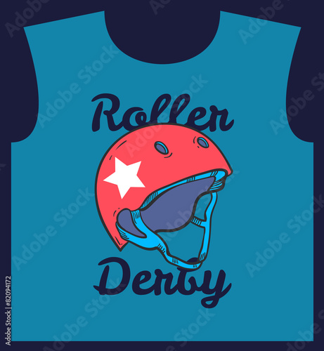 Roller_derby_helmet_typography_t-shirt_graphics_vectors