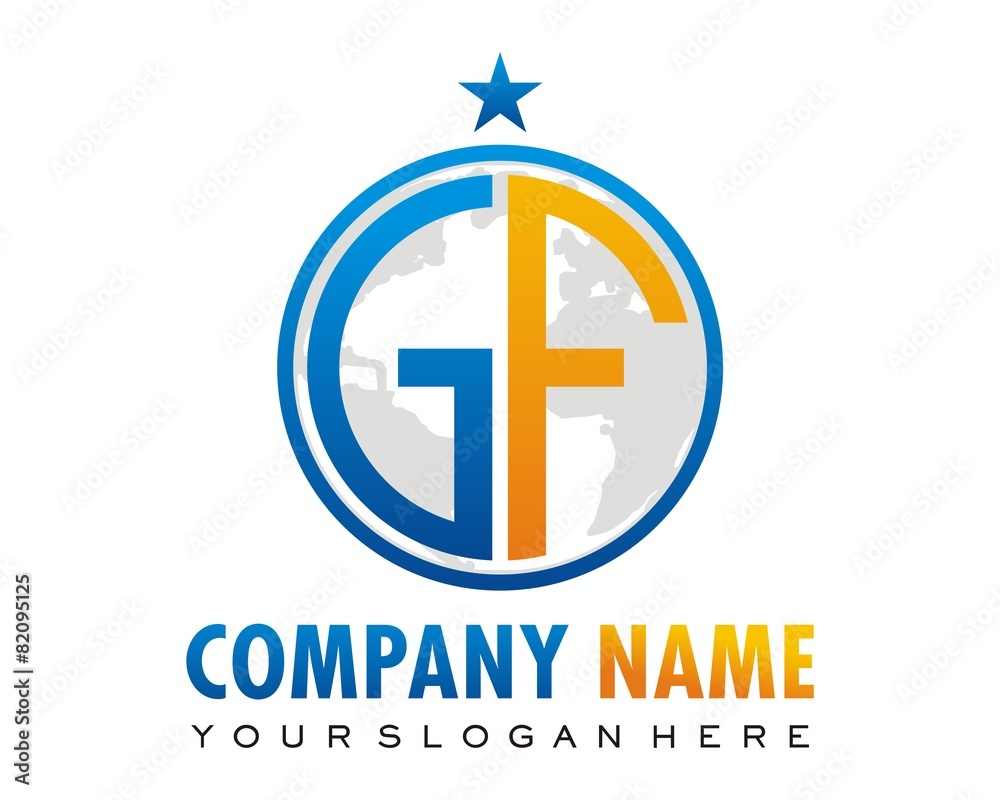 GF circle logo image vector GF circle logo image vector