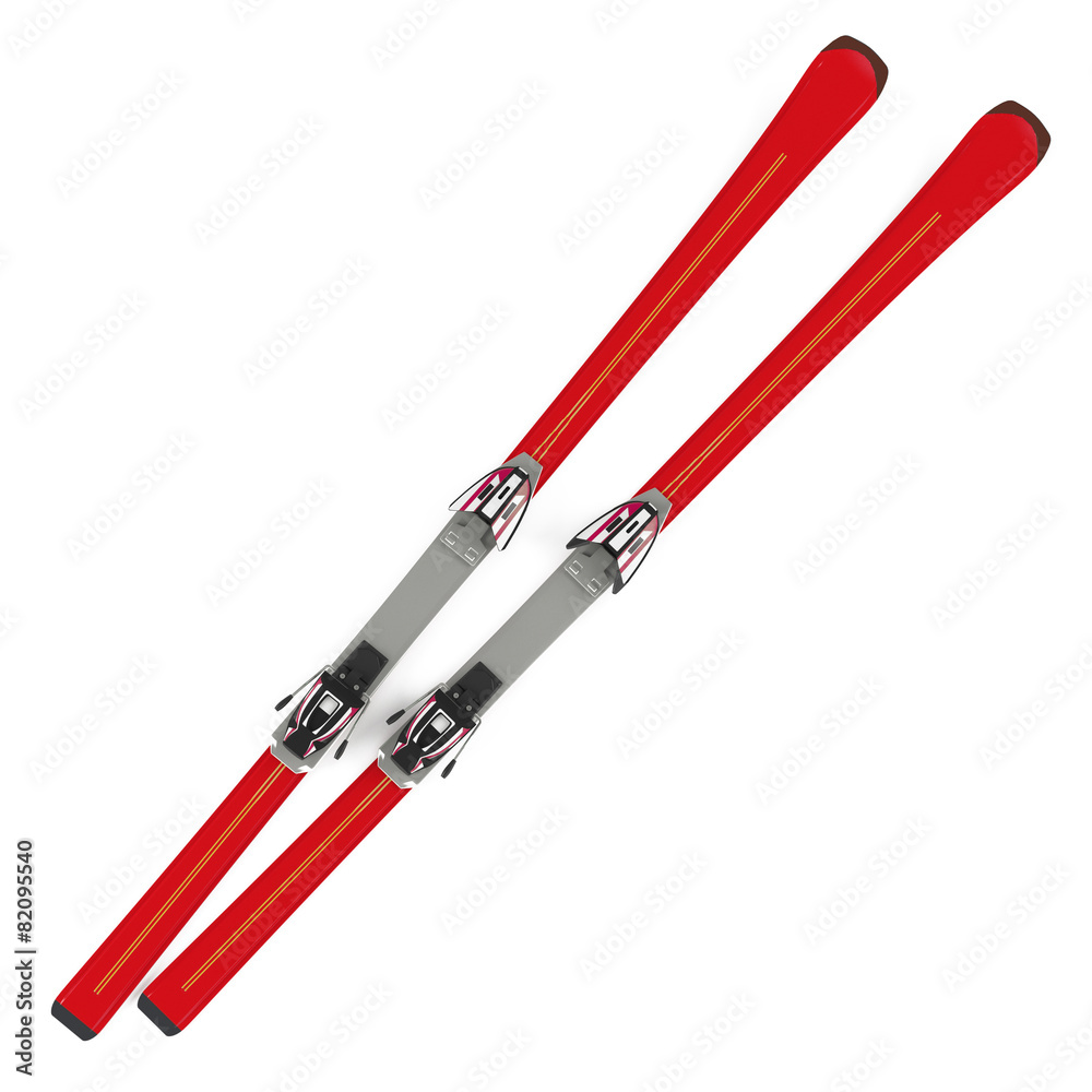 Naklejka premium Ski red isolated top